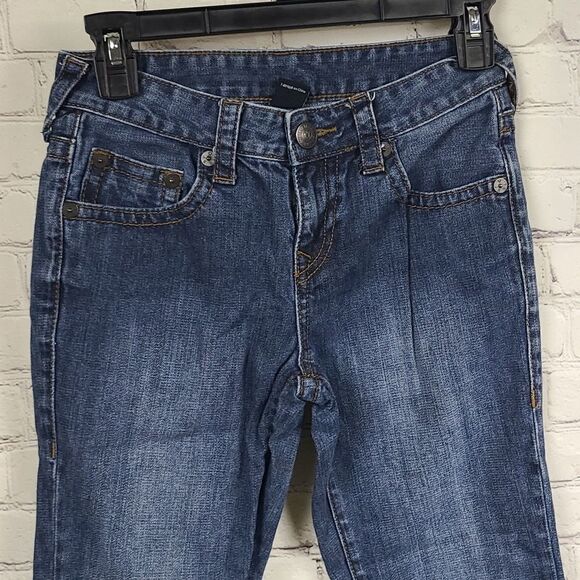 True Religion Boys 12 Jeans Geno Single End Straight Leg Blue Distressed Denim - Picture 5 of 9